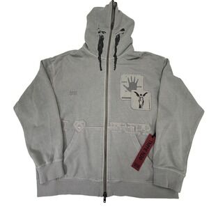 Ksubi x Trippie Redd Love Trippie Biggie Zip Thru Hoodie Moon Grey Large NEW